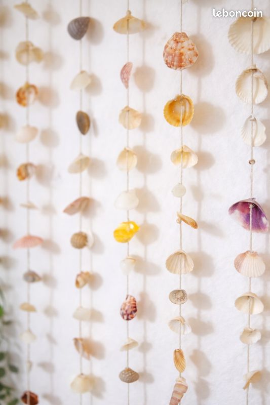 Sollbry Décor de filet de pêche naturel avec coquillages, 150x200cm