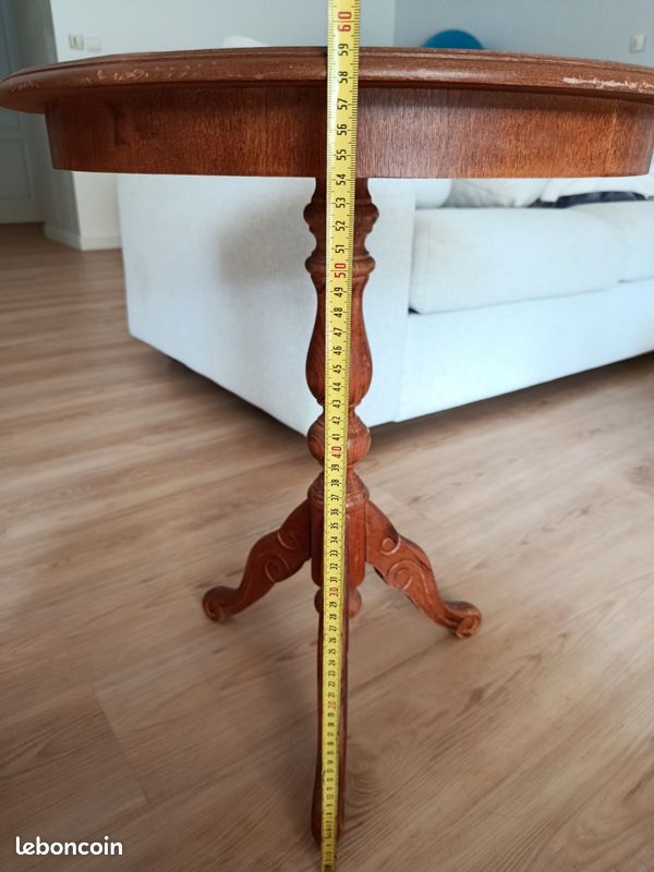 Guéridon/ table d'appoint bois marqueterie (image 9)