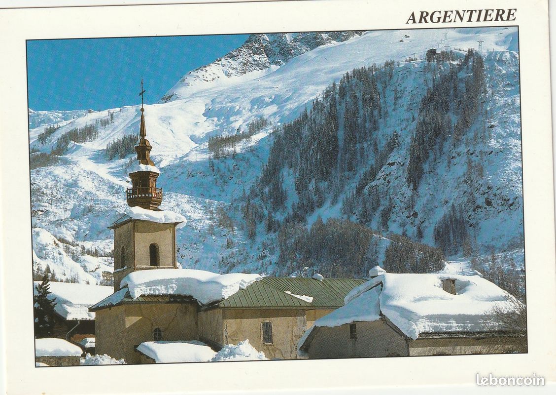 Argentiere - 2 cartes postale - Collection Marie-Sophie - Le vilage d'Argentière - Le glacier d'Argentière et les pistes de Logan (image 2)