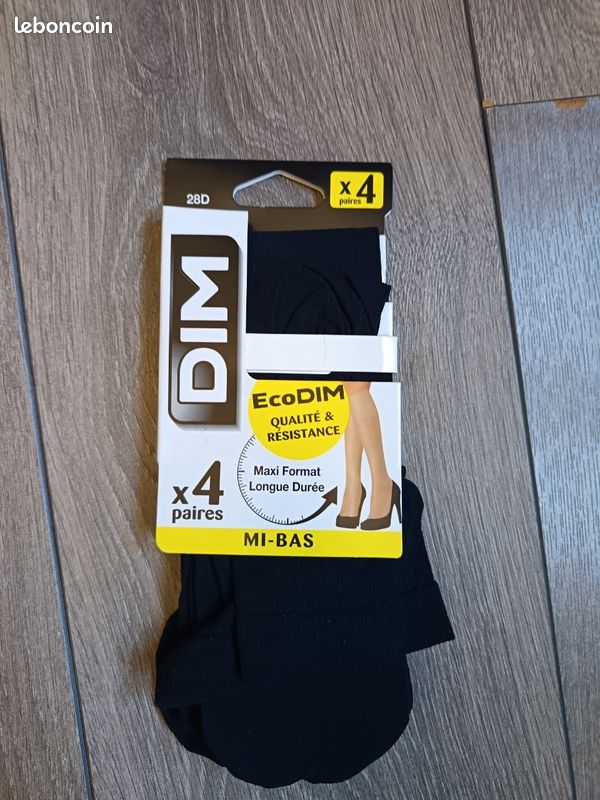 Lot de 4 paires de mi bas noir DIM - Vêtements