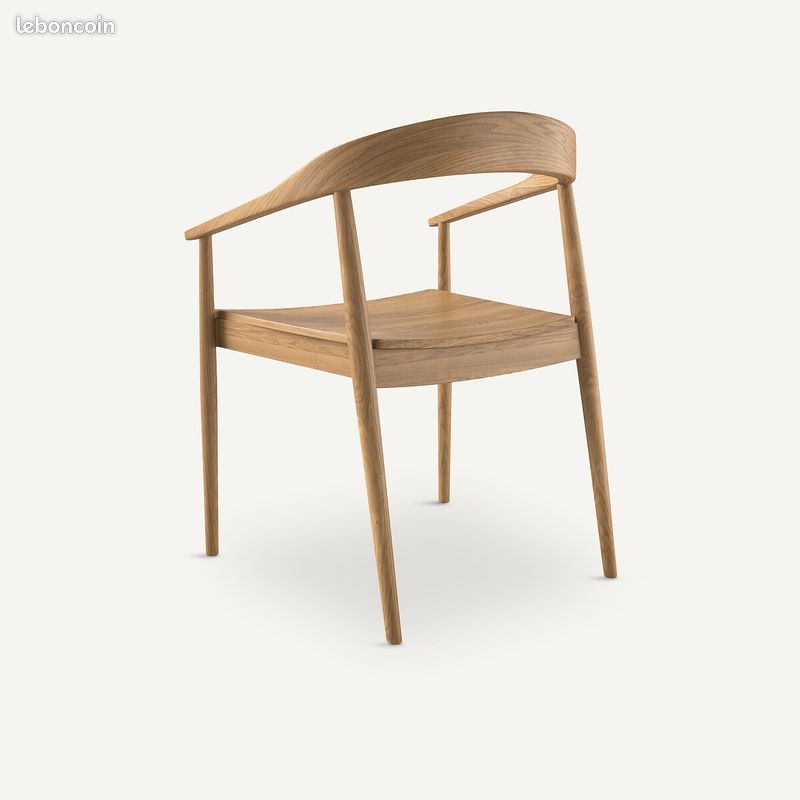 Lot de 4 fauteuils chêne clair modèle Galb (image 4)