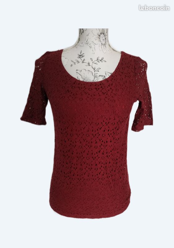 Blouse bordeau taille M (image 1)