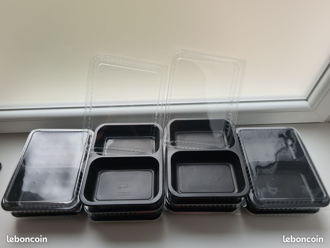 Lot De 2 Plateaux De Service Divisés Avec Couvercle, Plateau À Légumes