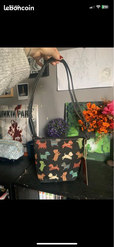 Sac signare en tapisserie motif chien (image 4)