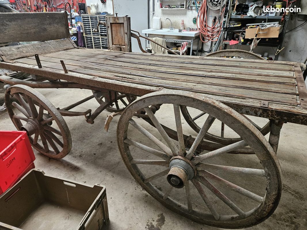 Chariot en bois vintage (image 2)