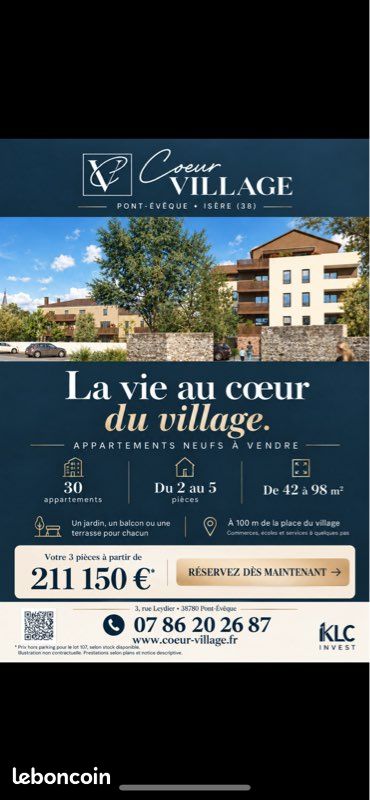 Appartement 2 pièces 98 m² · à Pont-Évêque · 98 m² · 211 150 €