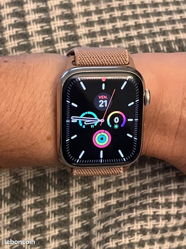 🍁Bracelet extensible montre Apple Watch 42mm, 44mm, 45mm, SE et Ultra 1 2 3 49mm couleur beige nude (image 7)
