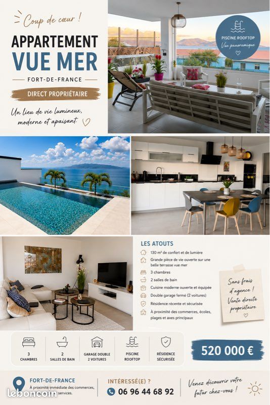 Appartement 4 pièces 130 m² · à Fort-de-France · 130 m² · 520 000 €