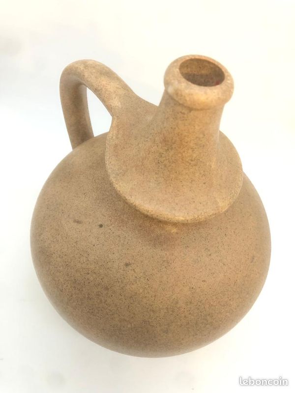 Pichet ancien cruche bonbonne en grés terre cuite vintage (image 2)