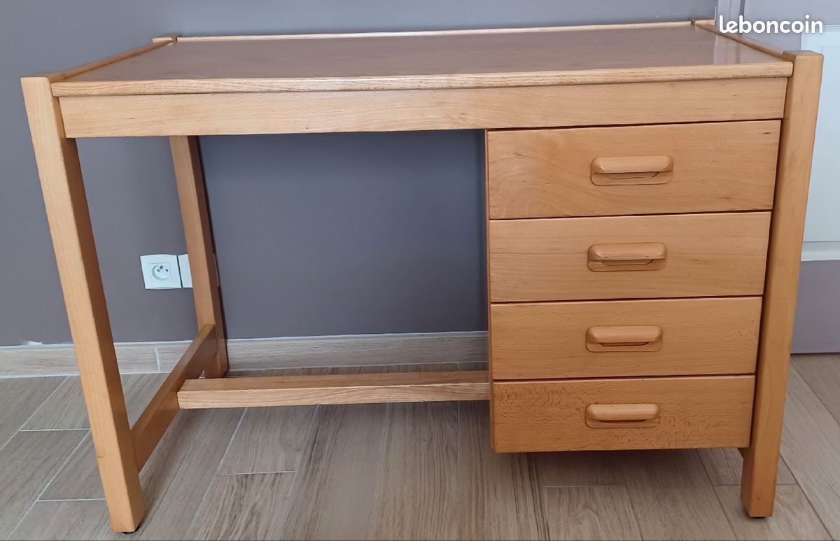 Bureau bois 4 tiroirs (image 1)