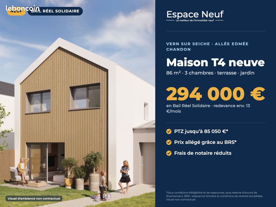 Maison 4 pièces 86 m² · à Vern-sur-Seiche · 86 m² · 294 000 €