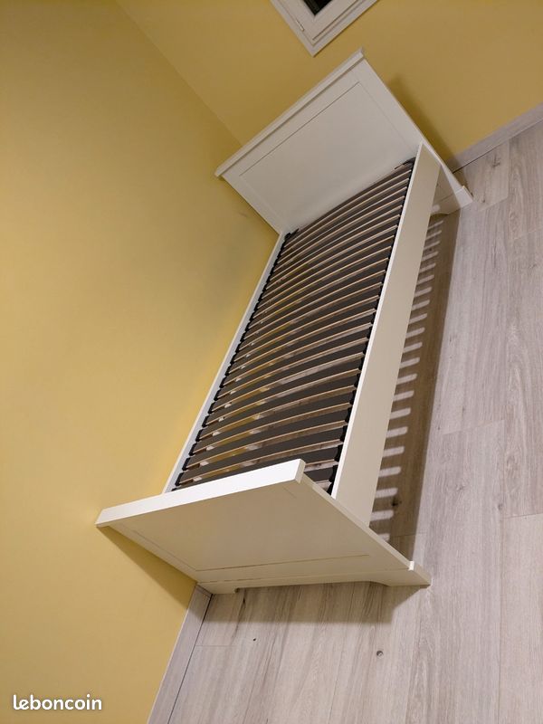 Lit 90x190cm en bois blanc (image 1)