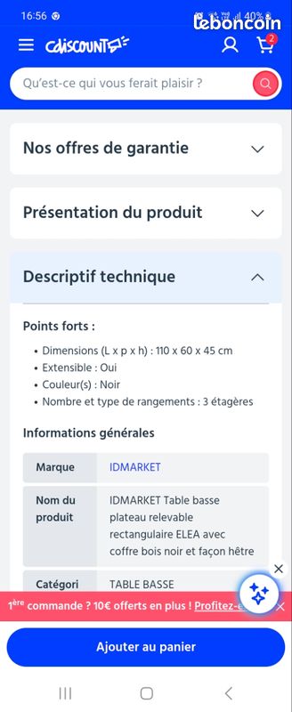 Table basse beige et marron (image 8)