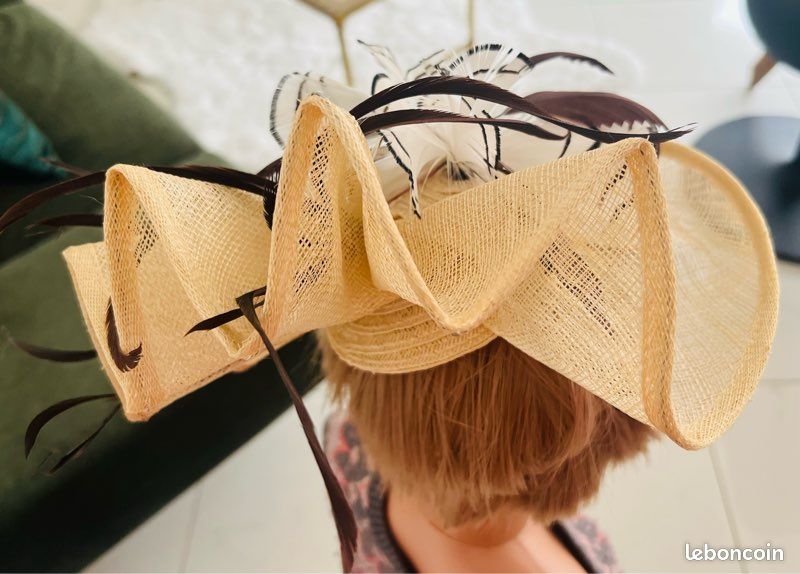 Chapeau De Soleil BICHE DE BERE En Paille Ivoire - Taille M (57 Cm) - Neuf Jamais Porté