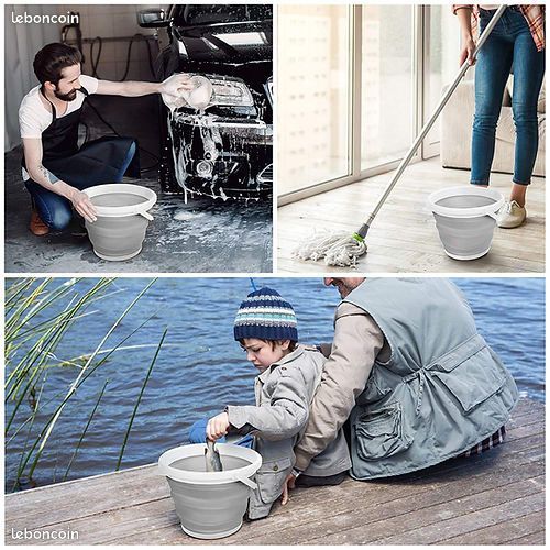 NEUF. Seau Pliable - 10litres en Silicone (image 3)