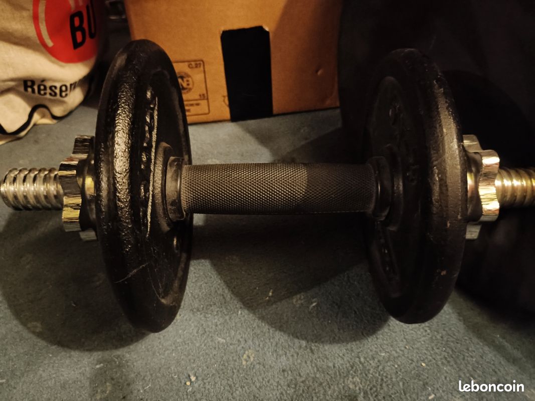 KDINFAV® Haltères / Poids 20kg de Musculation – 12 Disques pour Fitness - 2 en 1 Set d’Haltères
