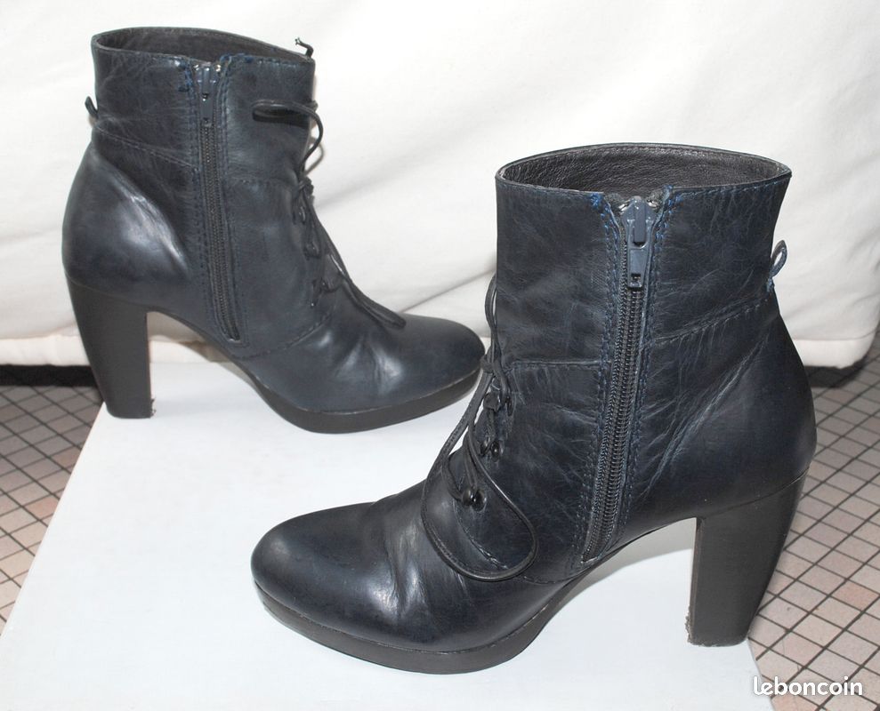 Bottines One Step cuir bleu 36 Chaussures