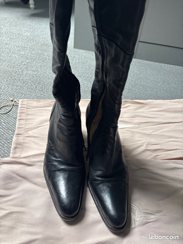 Cuissardes Femme Free Lance - Pointure 39 - Cuir Noir - Style Santiague - Occasion