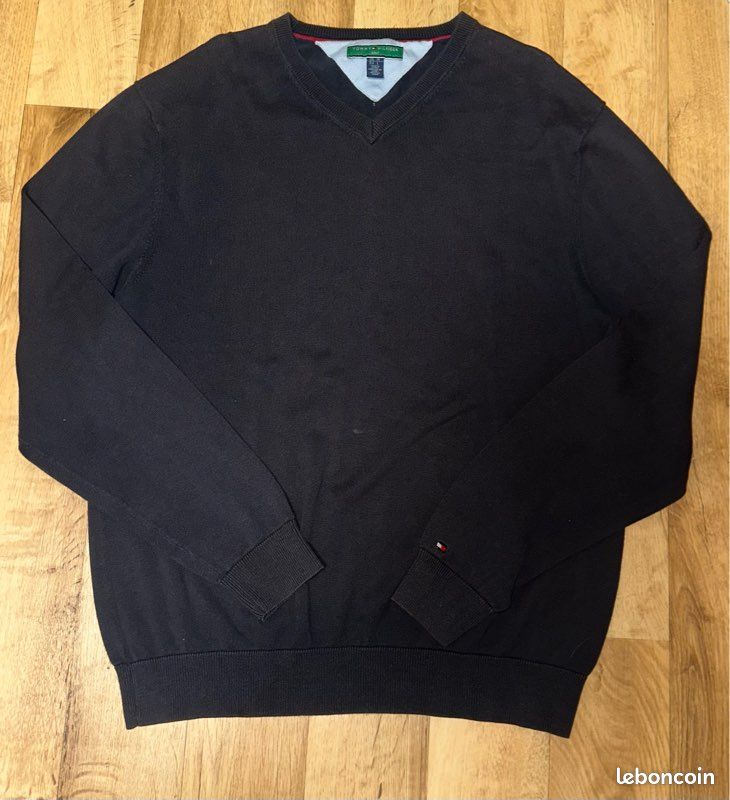 Pull col V Tommy Hilfiger Golf 100% Coton - Taille L (image 1)