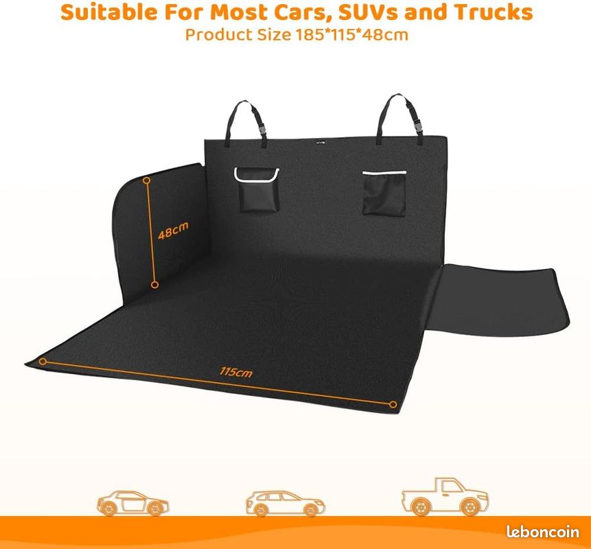 Couverture De Coffre Smartpeas Pour Chien XXL - 185x105cm - Protection Antidérapante, Lavable - Pour Voiture