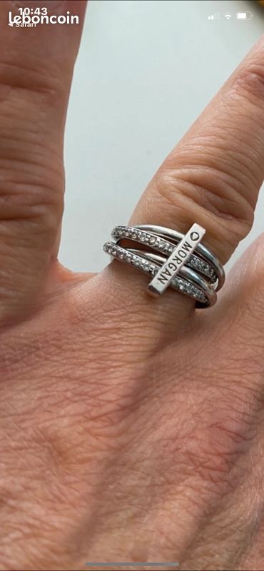 Bague En Argent Sterling 4.80g Sertie Zircon - Taille 56 - Occasion En Bon état