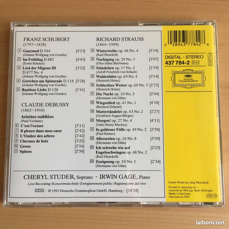 Rare Cd Schubert .Debussy .Strauss (image 2)