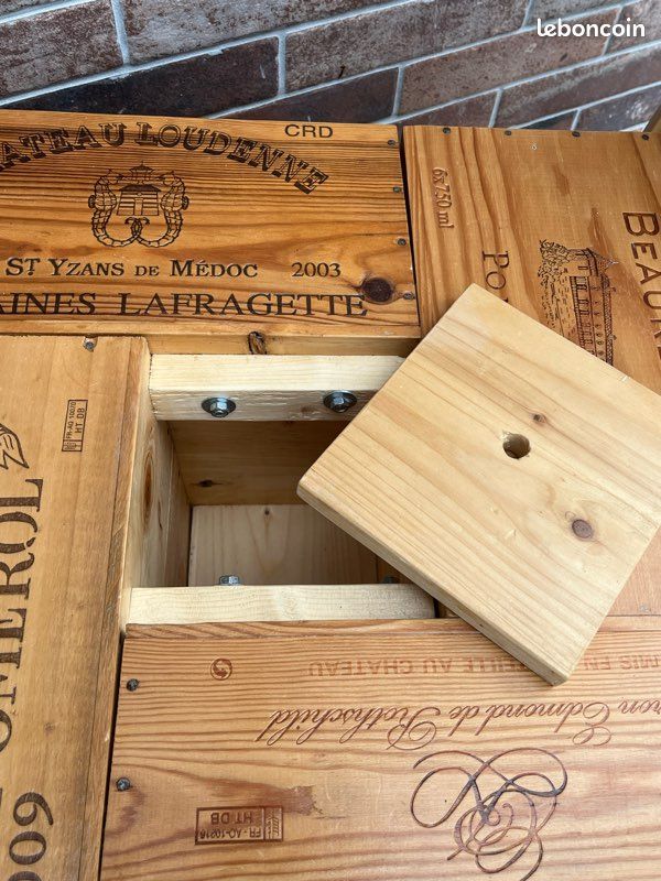 Table basse et table d’appoint en caisse de vin (image 4)