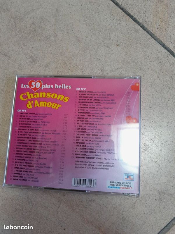 Double CD les 50 plus belles chansons d'amour (image 2)