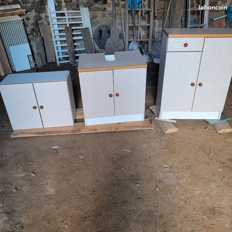 Ensemble petits meubles (sous lavabo,meuble haut, meuble bas) (image 1)