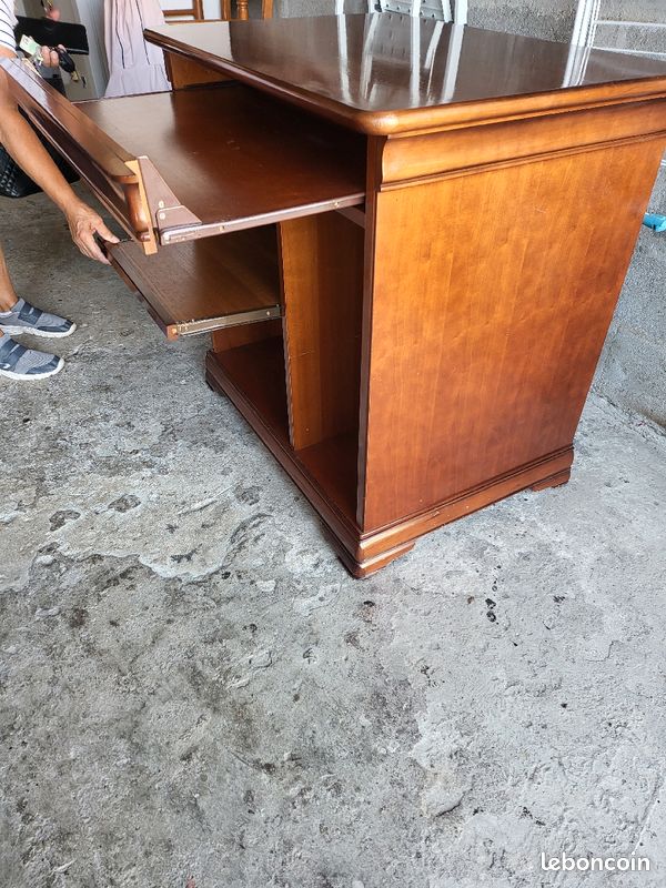 Bureau ordinateur bois massif (image 2)