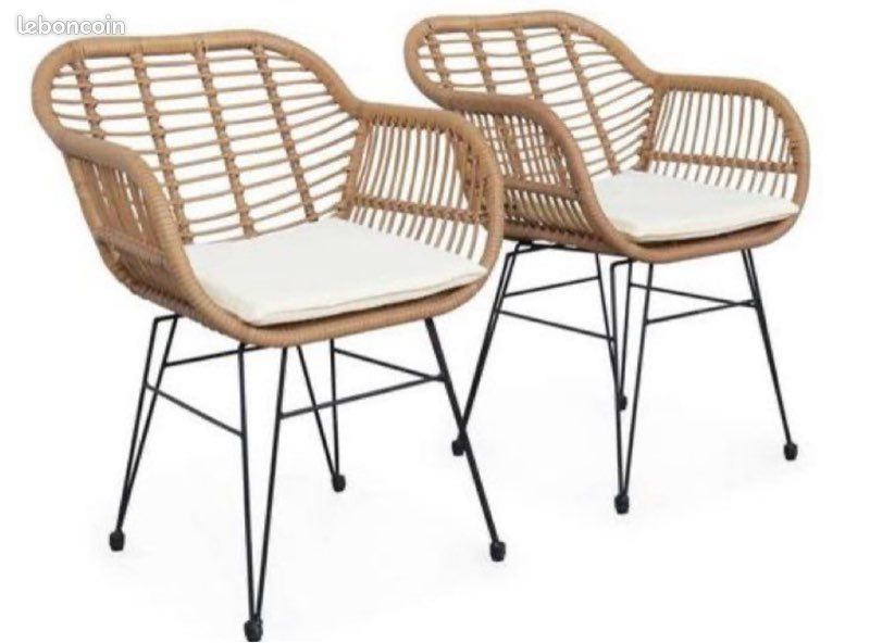 Chaises fauteuil rotin (image 1)