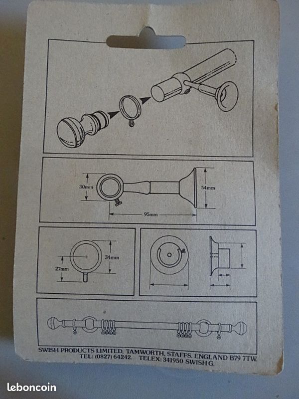 Lot de 32 anneaux laiton pour barre à rideaux diamètre 20 mm (image 3)