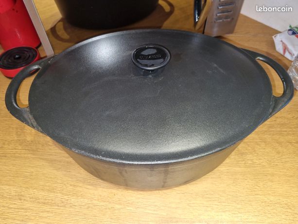 Cocotte En Fonte COUSANCES 28 Cm – Noire émaillée – Style Ancien (type Le Creuset)