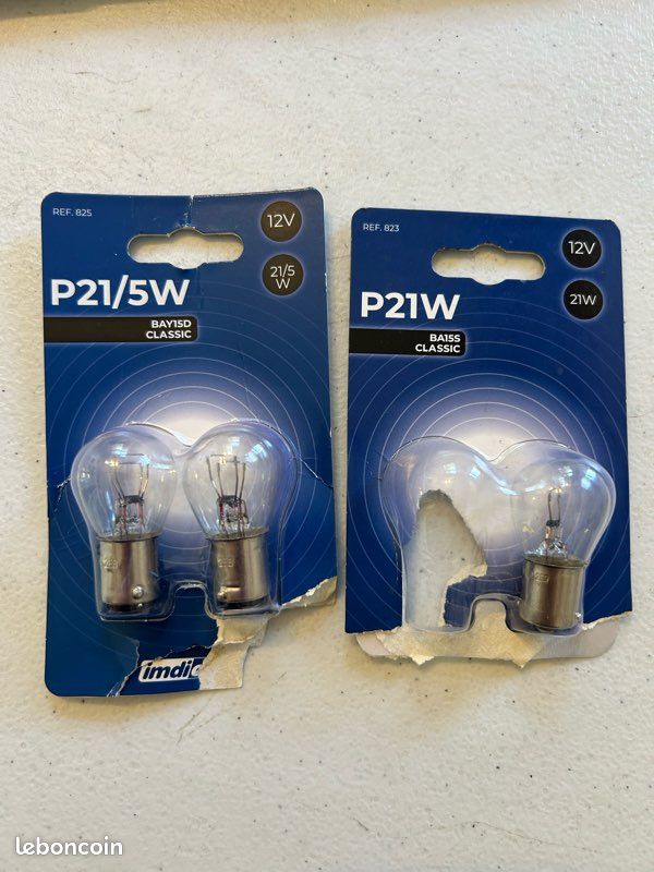 Ampoules auto 12v – p21w & p21/5w – neuves – envoi possible (image 1)