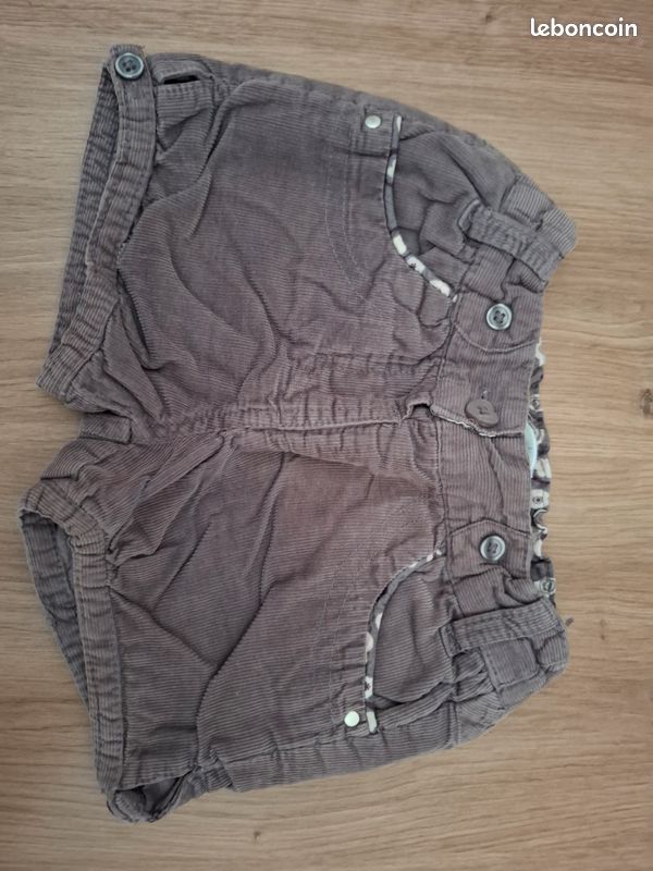Short velours fille 12 mois (image 1)
