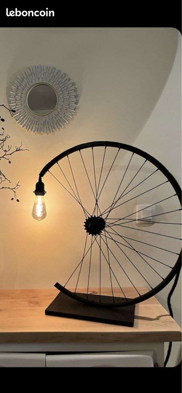 Lampe deco vélo vintage, fabrication artisanale Décoration