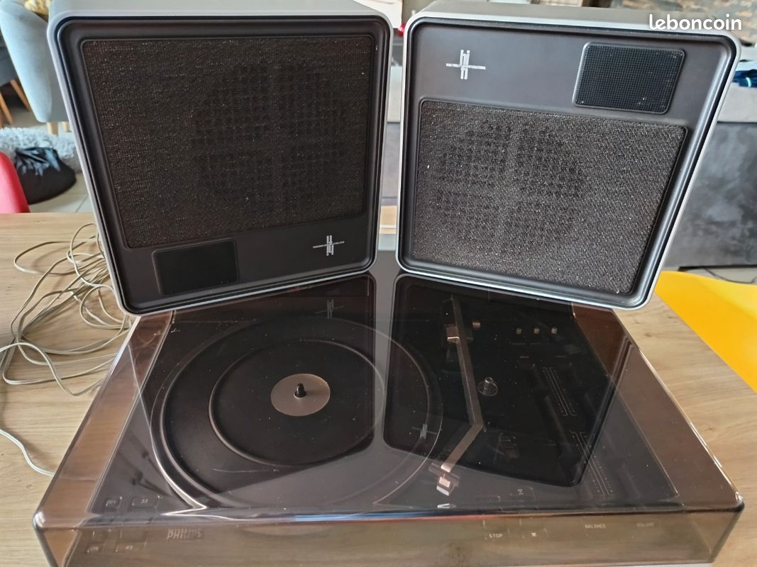 Tourne-disque Vintage Philips Années 60 - Avec Enceintes Intégrées - Malette