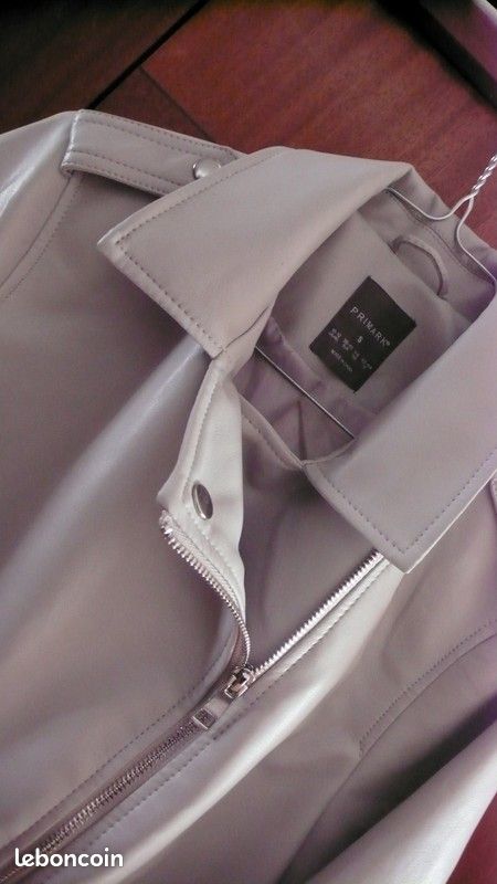 Perfecto simili cuir gris perle (image 2)