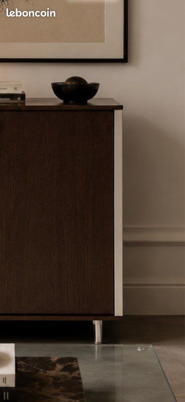 Meuble rangement moderniste vintage métal et bois foncé (image 8)