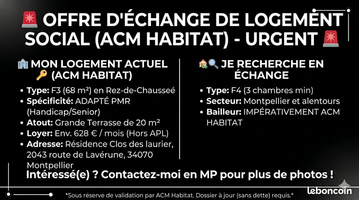Appartement 3 pièces 68 m² · à Montpellier · 68 m² · 646 €