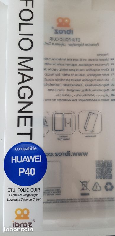 Etui folio cuir huawei P40 (image 4)