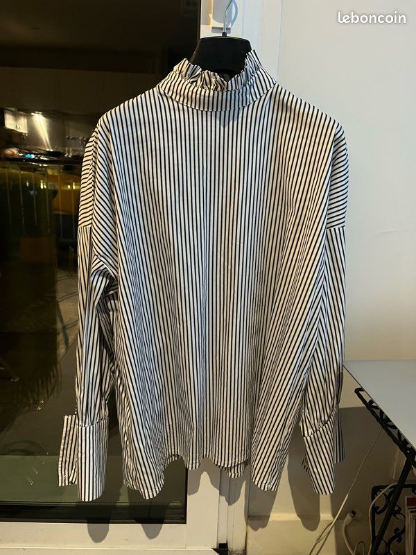 Blouse/Chemise rayé blanc bleu Taille M Les petites Bombes Studio