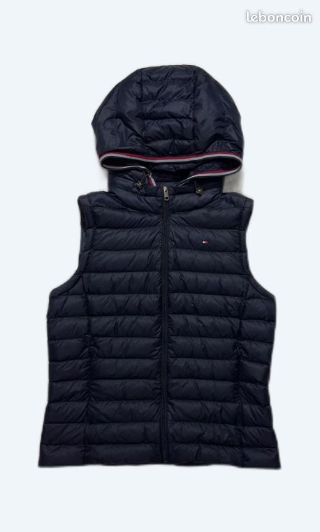 Veste sans manches en duvet à capuche Tommy Hilfiger marine Femme