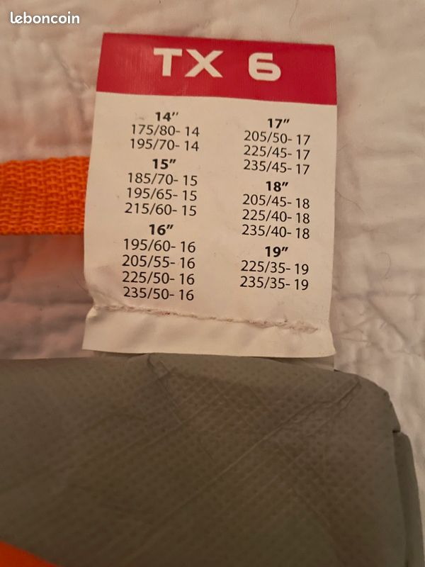 CHAUSSETTES A NEIGE TEXTILE HOMOLOGUÉES XL PERFORM TOOLS TX 6 MAXIGRIP Neuve (image 2)