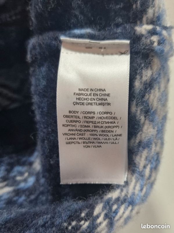 Pull en laine Ralph Lauren col châle motifs nordiques taille L homme (image 7)