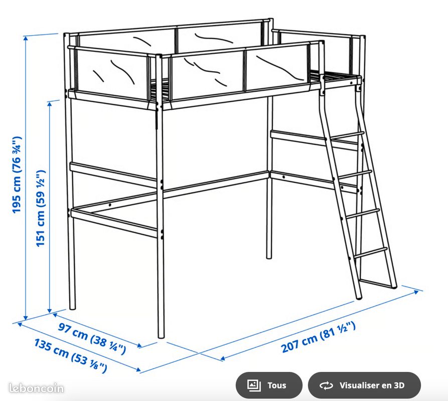 Structure lit mezzanine VITVAL Ikea (image 8)