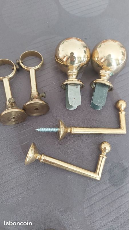 Lot De 4 Embrasses Pour Rideaux En Laiton - Longues, 19,5 Cm De Profondeur - Occasion