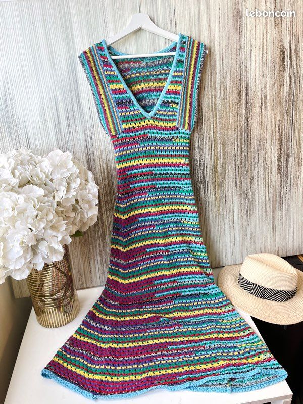 Robe En Maille Crochet Zara Dress Robe Multicolore Zara Robe
