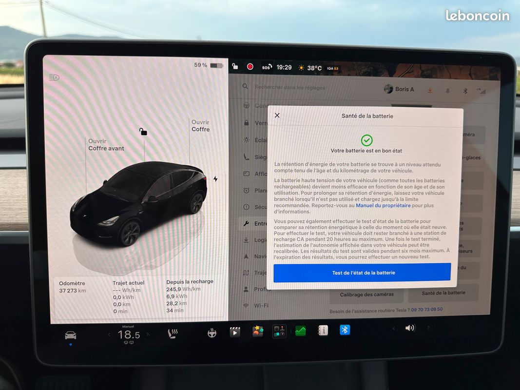 Tesla Model Y Grande Autonomie Propulsion – Noir – Excellent état – 12/2024 (image 4)