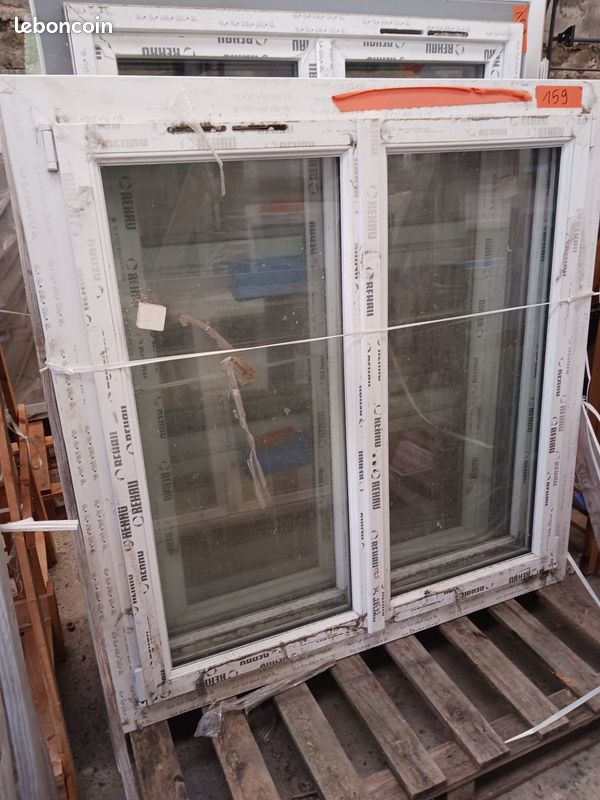 Fenêtre PVC, Int et Ext Blanc, NEUVE, Oscillo Battante 2 Vantaux, Marque FPPO, H1370 x L1320 (image 1)